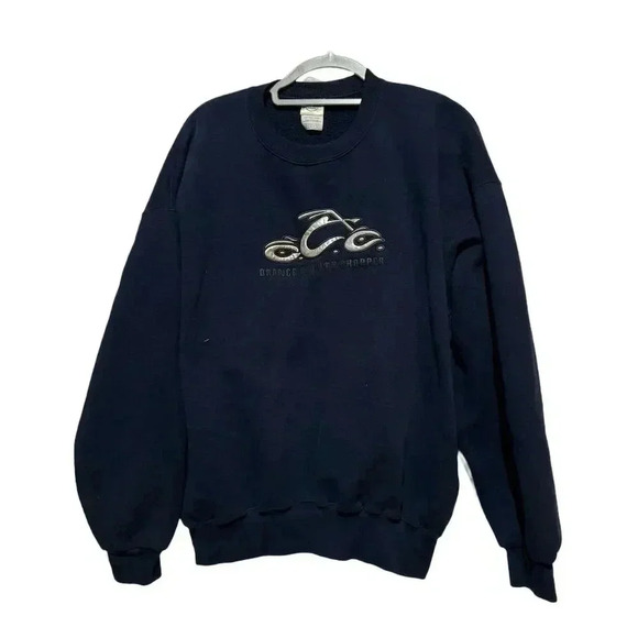VTG Orange County Choppers Graphic Sweatshirt Navy Blue Pullover Biker Y2K - Picture 1 of 10